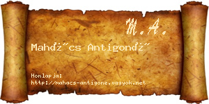 Mahács Antigoné névjegykártya